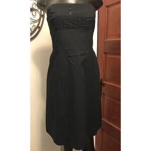 6 Robin Jordan Black Strapless Dress Back Zipper Lined Made in USA